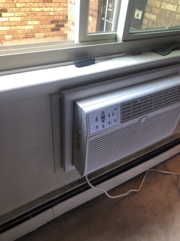 Installing Window Air Conditioner Unit in Oak Park IL June 1st 2019