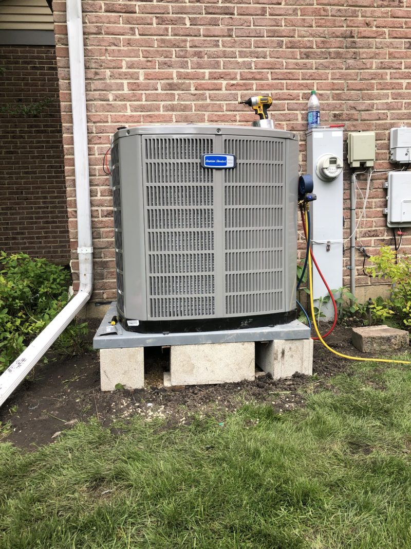 Installing New American Standard 5 Ton Air Conditioner Unit in Des Plaines IL