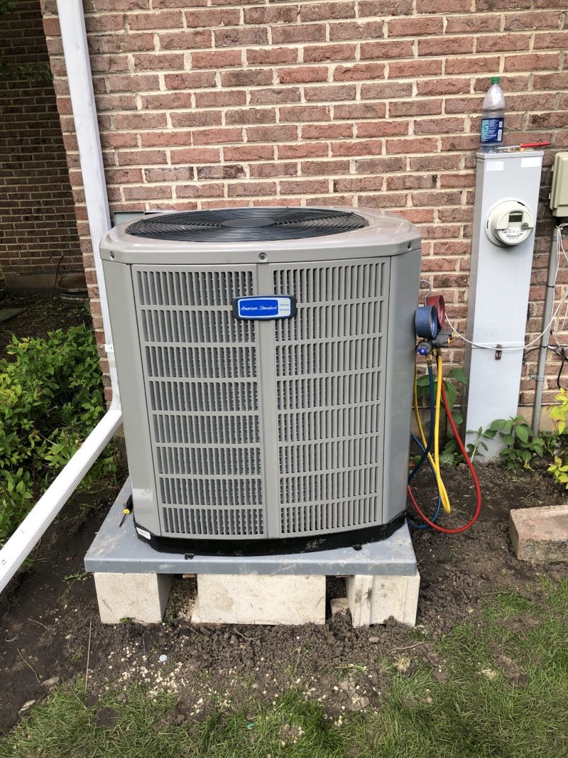 Installing New American Standard 5 Ton Air Conditioner Unit in Des Plaines IL