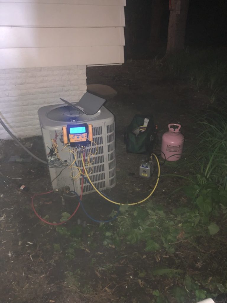 Emergency Service Call to Repair AC Unit - Mount Prospect May 29th 2019 at Night
